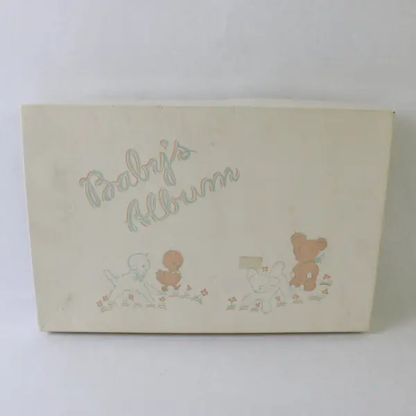 Vintage Mid-Century Baby Book Photo Album Original Box 50 Pages