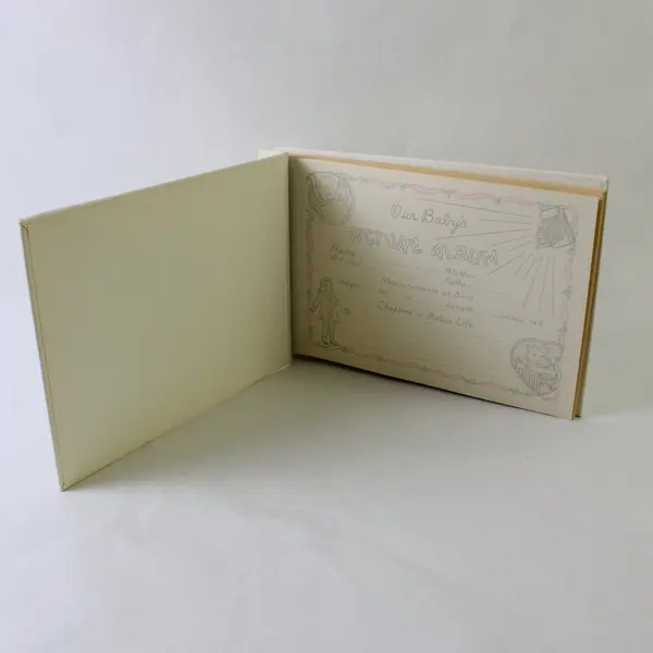 Vintage Mid-Century Baby Book Photo Album Original Box 50 Pages