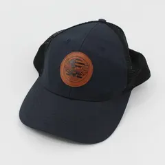 Navy Blue and Black Eagle American Flag Patch Trucker Hat One Size