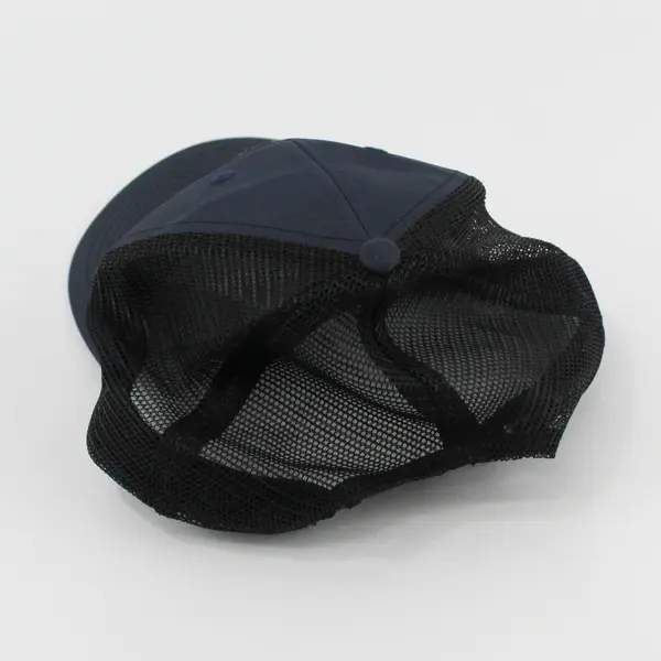 Navy Blue and Black Eagle American Flag Patch Trucker Hat One Size