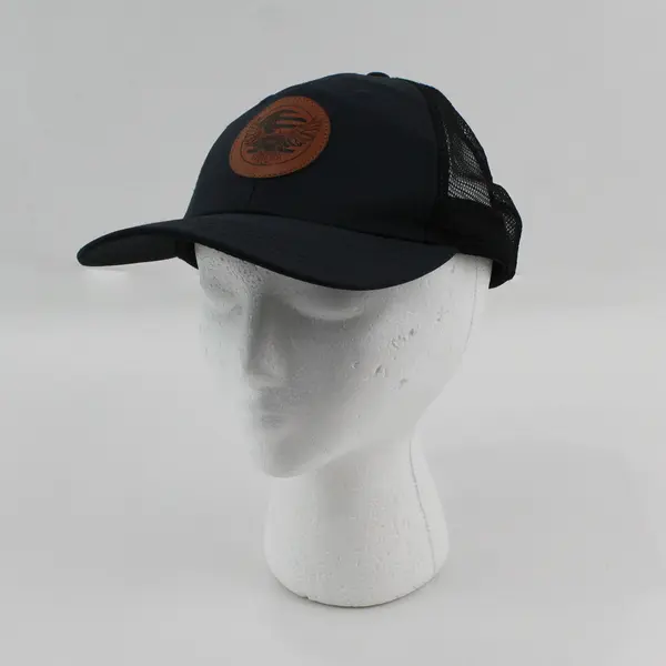 Navy Blue and Black Eagle American Flag Patch Trucker Hat One Size