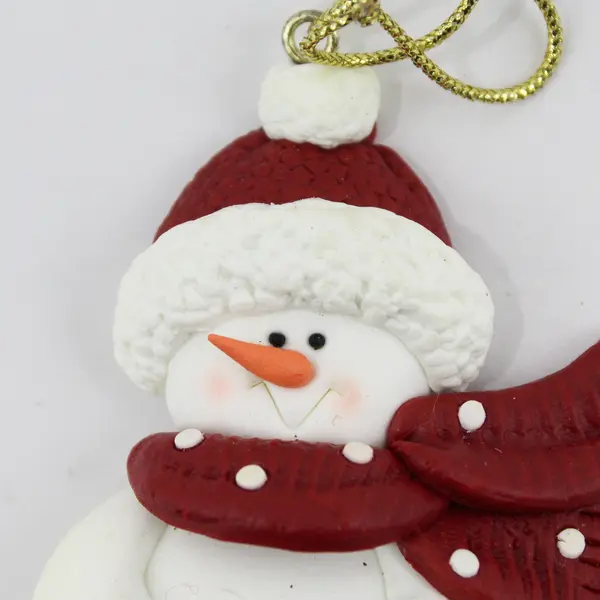 Vintage Avon Claydough Snowman in Stocking Christmas Ornament