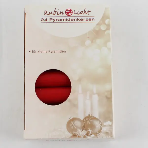 24 Red Rubin Licht German Christmas Pyramid Candles New