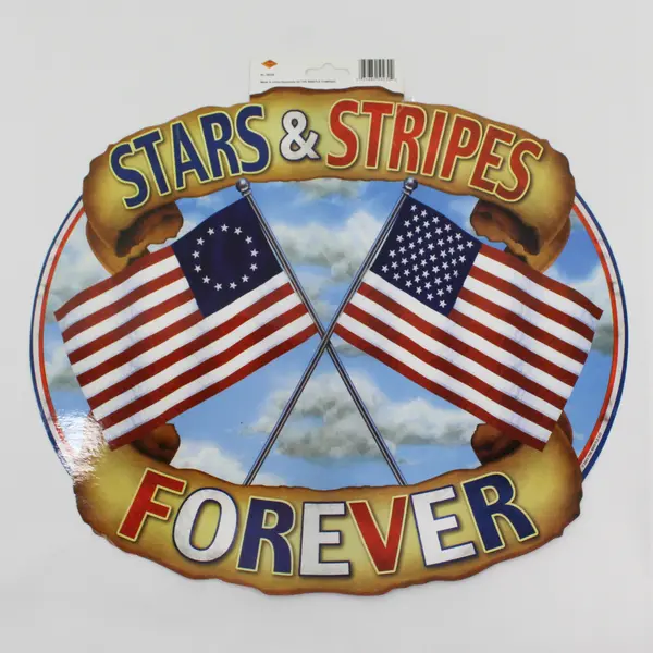 Beistle 2003 50230 Patriotic Stars & Stripes Forever Laminated Sign