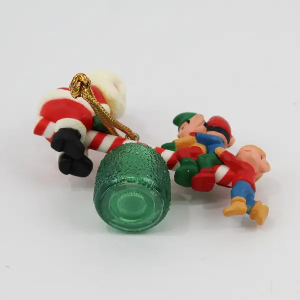 Vintage Avon Santa's See-Saw Christmas Ornament Santa with Elves