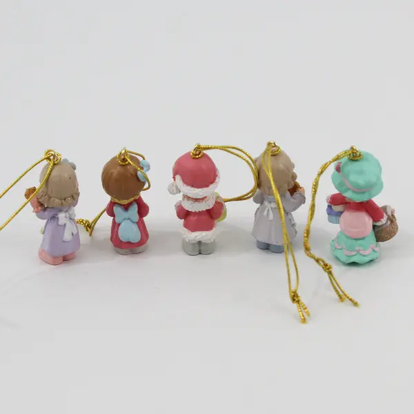 Lot of 5 Precious Moments Miniature Christmas Ornaments 1.5"