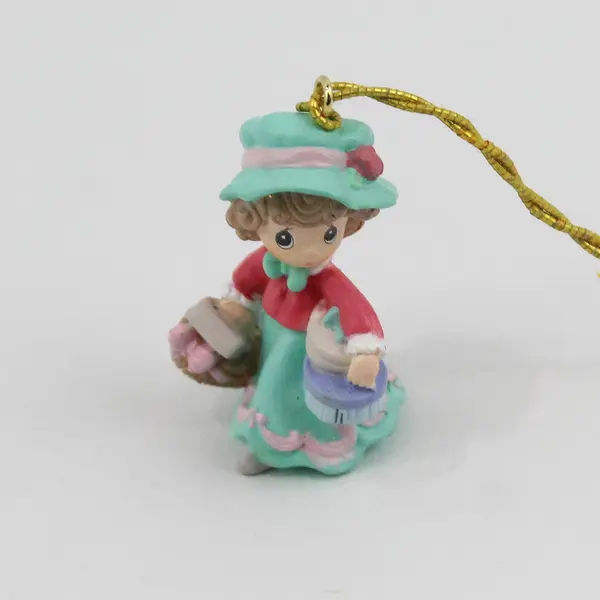 Lot of 5 Precious Moments Miniature Christmas Ornaments 1.5"