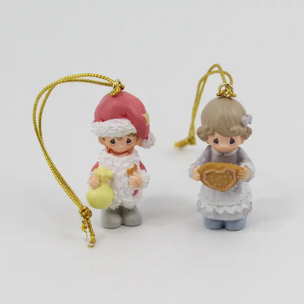 Lot of 5 Precious Moments Miniature Christmas Ornaments 1.5"