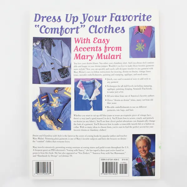 Vintage Denim & Chambray With Style Mary Mulari 2000 PB Sewing Easy Accents Good