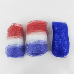 Lot of 3 Rolls Patriotic 7” Wide Poly Deco Mesh: Metallic Red White & Blue
