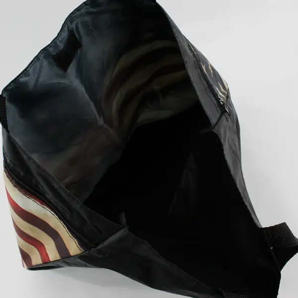 America the Beautiful Flag Lightweight Nylon Tote Bag Zipper Pocket 17"x16.8"