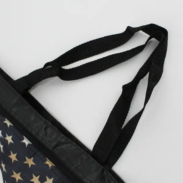 America the Beautiful Flag Lightweight Nylon Tote Bag Zipper Pocket 17"x16.8"