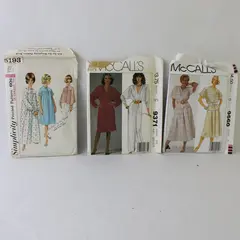 Lot of 3 Vintage Womens Sewing Patterns Simplicity McCall's 5193 9371 9560