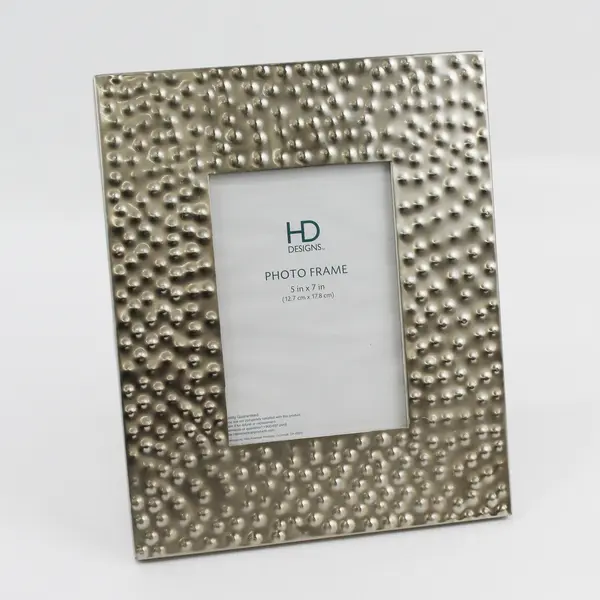 HD Designs Ornate Metal (Silver) Desktop Photo Frame 5"x7" size photo, India 