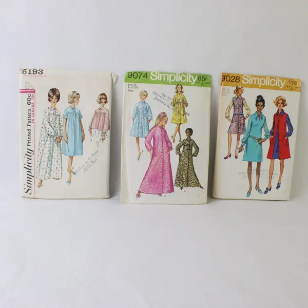 Lot of 3 Vintage Simplicity Sewing Patterns 5193 9074 9028 Sizes 10 14