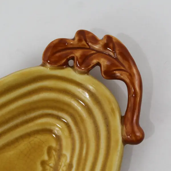 Vintage Ceramic Spoon Rest Tray Orange Leaves Fall Design 