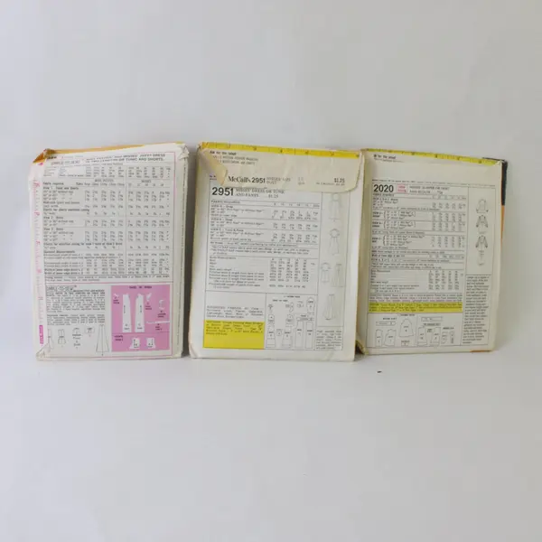 Lot of 3 Vintage Sewing Patterns Simplicity 9359 McCall's 2951 2020