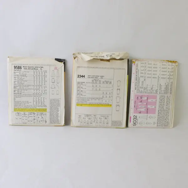 Lot 3 Vintage McCall's Simplicity Sewing Patterns 9586 2344 9032