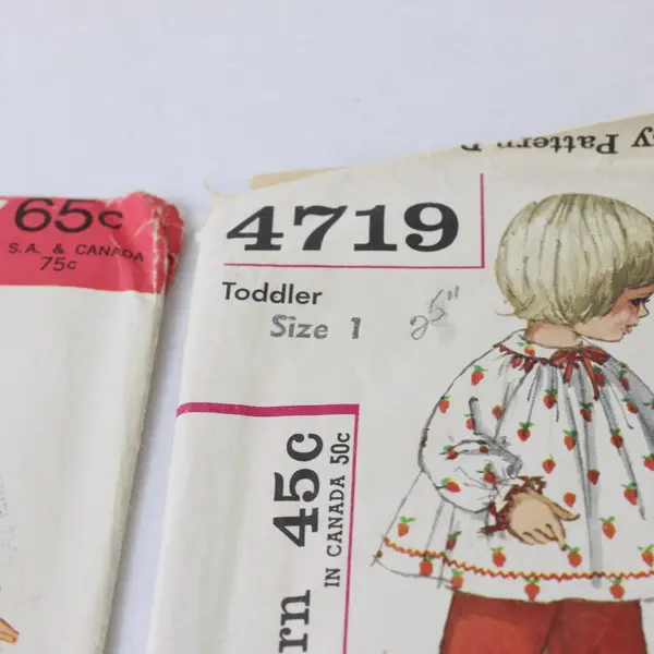 Lot of 3 Vintage Simplicity Sewing Patterns Children Toddler Size 1 4