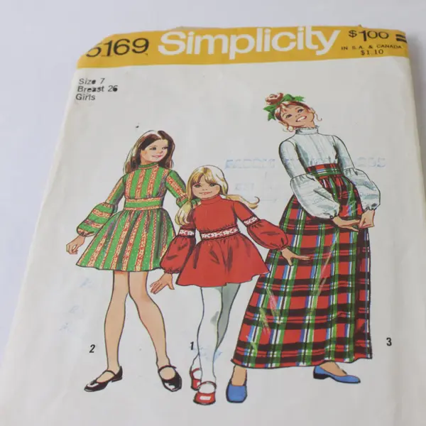 Lot 3 Vintage Child Girls Sewing Patterns Simplicity 5169 7967 Butterick 5433