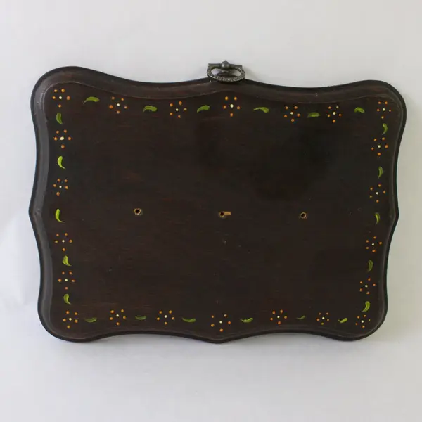 Wooden Painted Floral Border Plaque Hanging Mount Holes