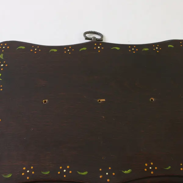 Wooden Painted Floral Border Plaque Hanging Mount Holes