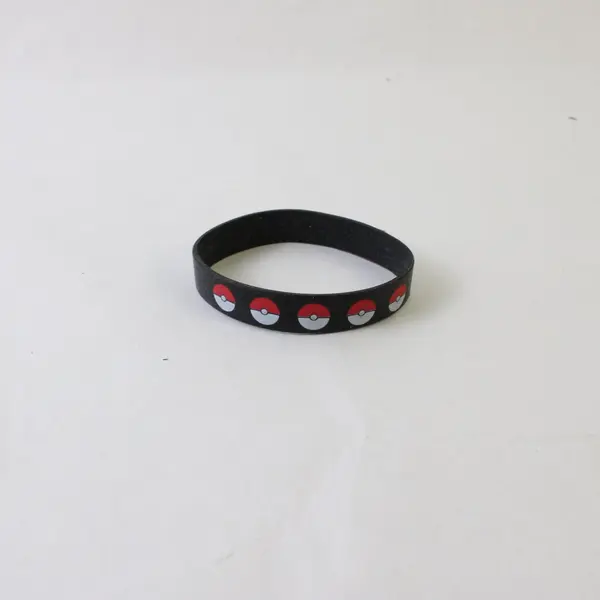 Black Rubber Pokemon Balls Bracelet Collectible Accessory