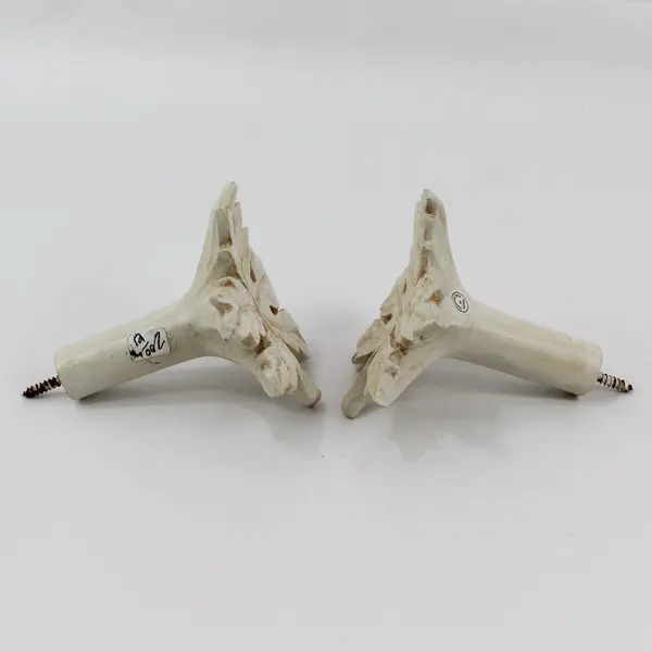 Set of 2 Carved Maple Leaf Wall Holdback Hooks Decorative For Curtains
