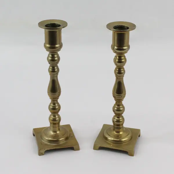 Set of 2 Vintage Brass Taper Candlestick Holders 7"