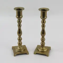 Set of 2 Vintage Brass Taper Candlestick Holders 7"