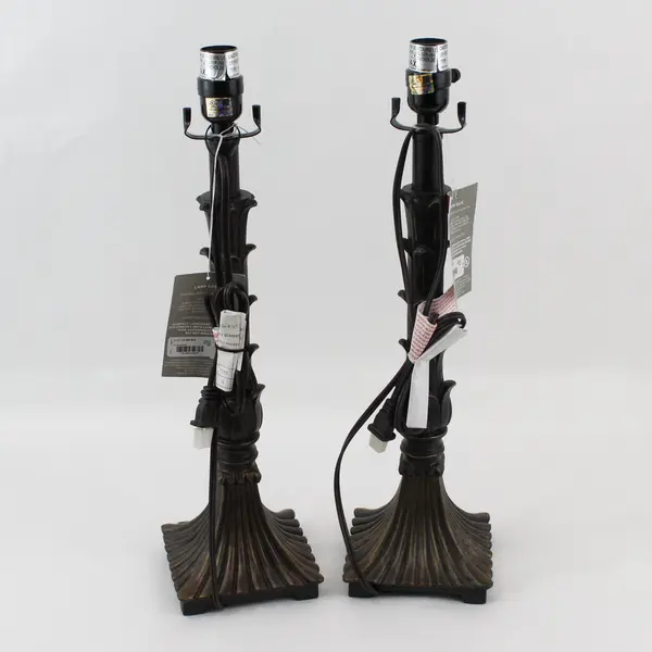 JCPenney Home Set of 2 Bronze Tulip Table Lamp Bases No Shades