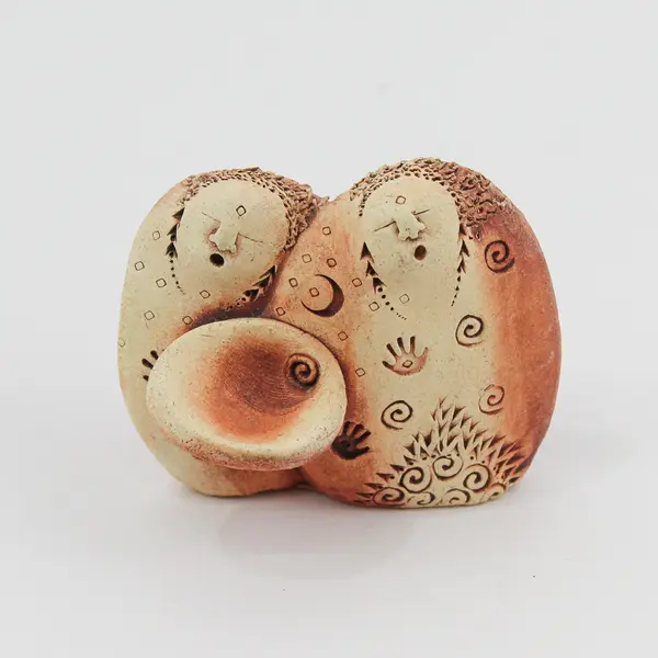 Bell Pine Art Farm "Sisters (Two Sisters)"  Hand sculpted Clay Figurine 2"