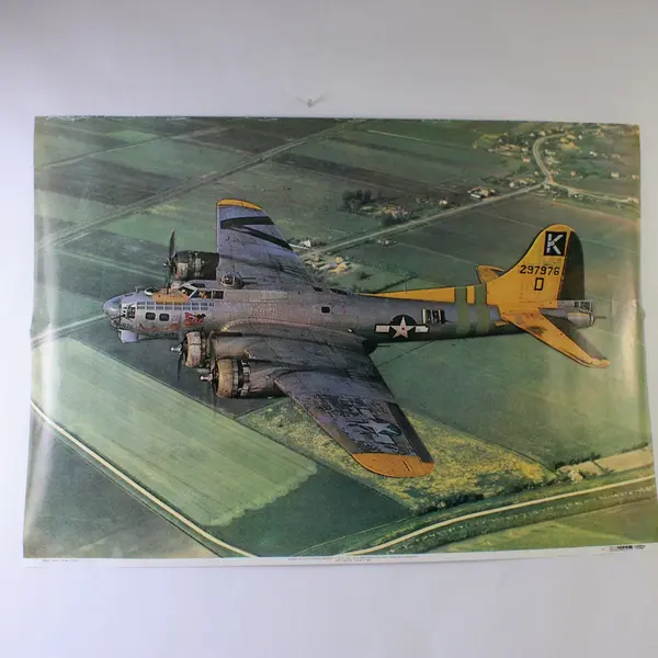 Vintage Plaistow Pictorial Poster Boeing B-17G A Bit O' Lace 24.5"X35"