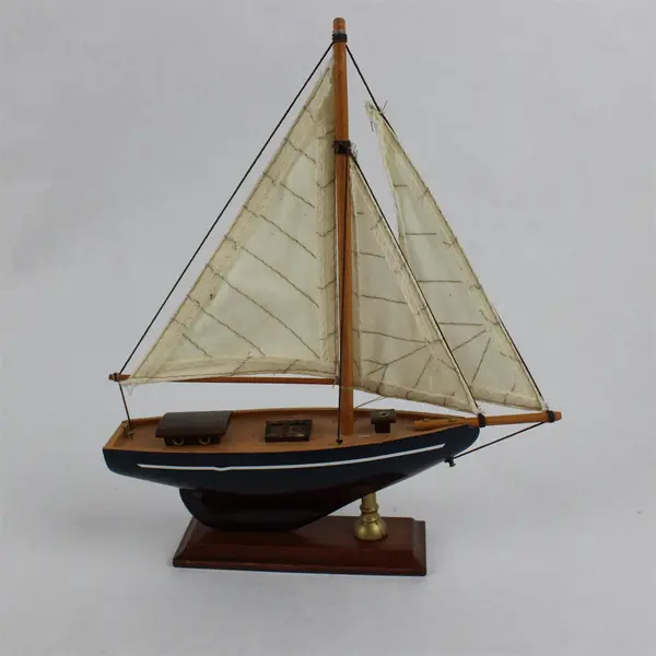 Wooden Sailboat Model Decorative Nautical Collectible Shelf Decor 8in