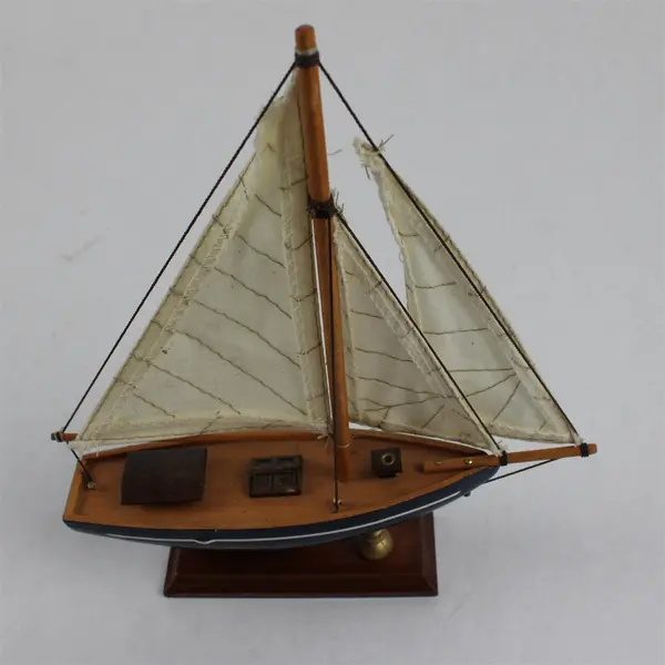Wooden Sailboat Model Decorative Nautical Collectible Shelf Decor 8in