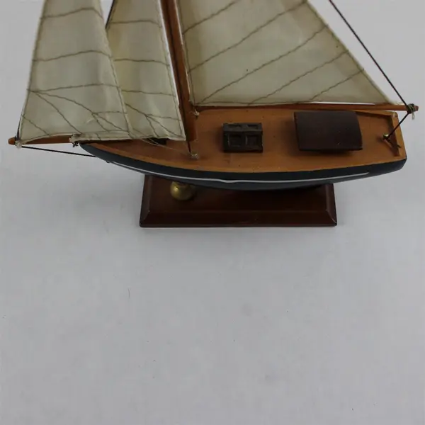 Wooden Sailboat Model Decorative Nautical Collectible Shelf Decor 8in