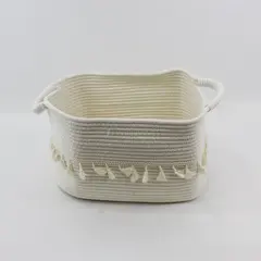 11.5'' x 13'' Cream Color Decorative Coiled Rope Basket Storage Organization