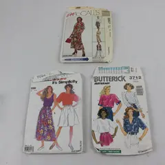 Lot of 3 Sewing Patterns Butterick 3712 McCalls 8807 Simplicity 7096