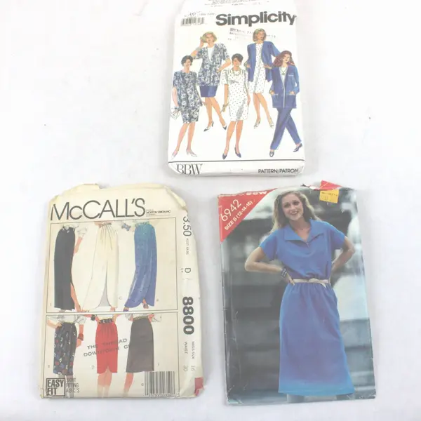 Lot 3 Sewing Patterns Butterick 6942 Simplicity 7896 McCall's 8800