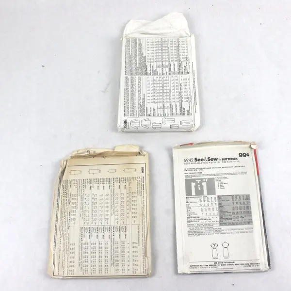Lot 3 Sewing Patterns Butterick 6942 Simplicity 7896 McCall's 8800