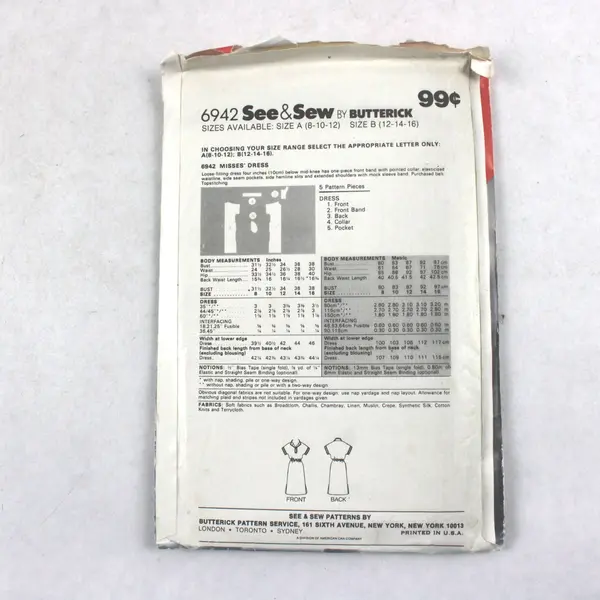 Lot 3 Sewing Patterns Butterick 6942 Simplicity 7896 McCall's 8800