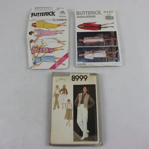 Lot of 3 Sewing Patterns Butterick 3680 6442 Simplicity 8999 Size 12-24