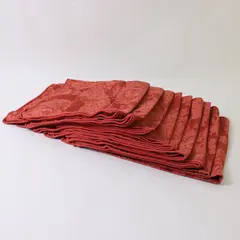 Set of 10 Burnt Orange Damask Cloth Napkins 17" Square