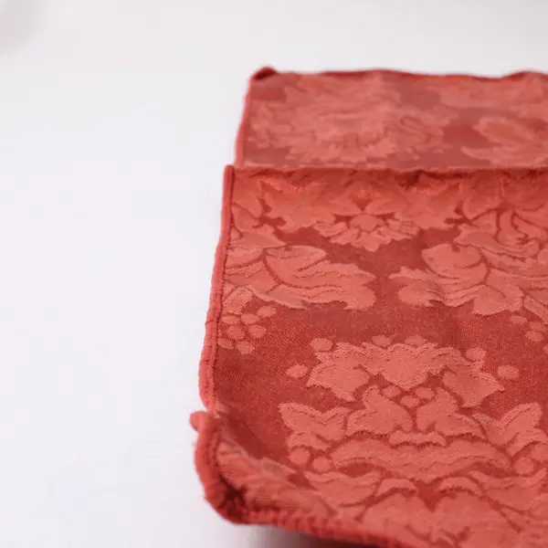 Set of 10 Burnt Orange Damask Cloth Napkins 17" Square