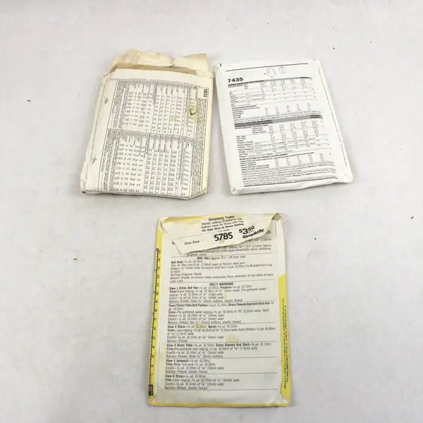 Lot of 3 Sewing Patterns Simplicity 7435 XS-XL McCall's 5833 5785 Doll
