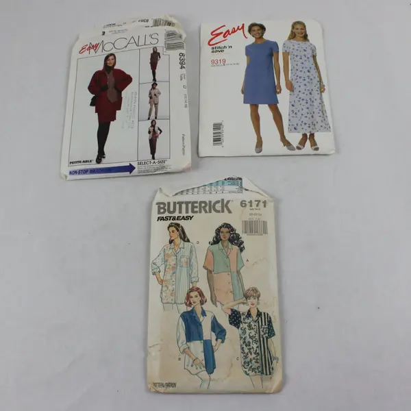 Lot of 3 Sewing Patterns McCall's 9319 8394 Butterick 6171 Sz 12-24