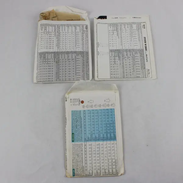 Lot of 3 Sewing Patterns McCall's 9319 8394 Butterick 6171 Sz 12-24