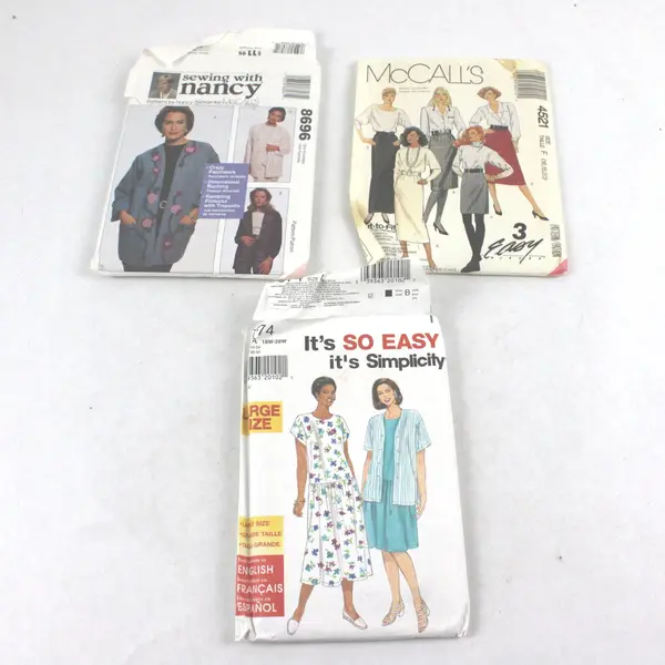 Lot of 3 McCall's 4521 8696 Simplicity 7574 Sewing Patterns