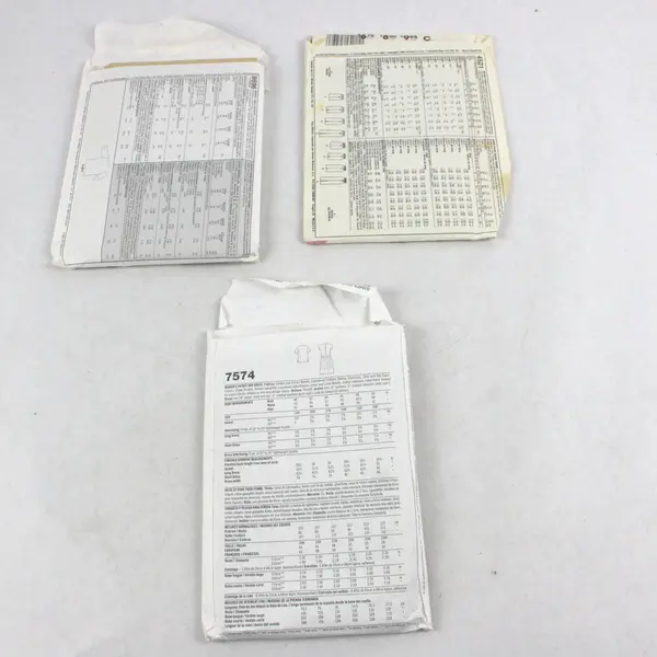 Lot of 3 McCall's 4521 8696 Simplicity 7574 Sewing Patterns