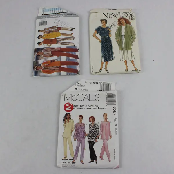 Lot of 3 Sewing Patterns New Look 6409 Butterick 4344 McCall's 8527 Plus Size